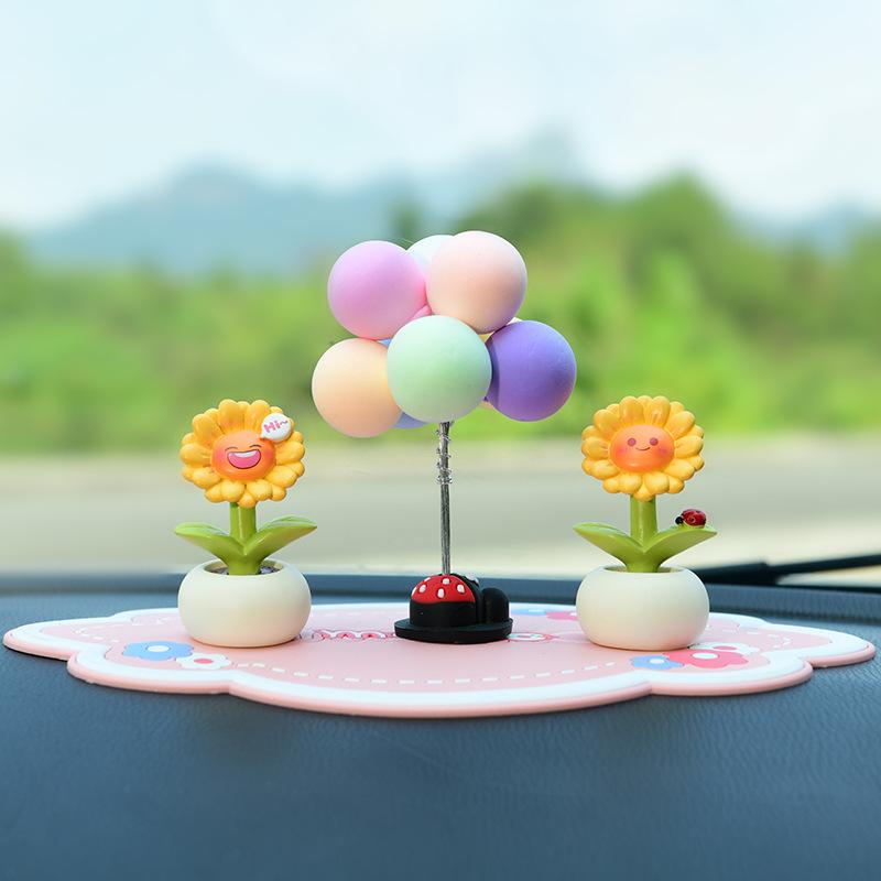 Warme Sonnenblumen-Autodekoration - Niedlicher und beruhigender Blumentopf - Realistische Topfpflanze - Dekoration für die Seitenfenster des Fahrzeugs