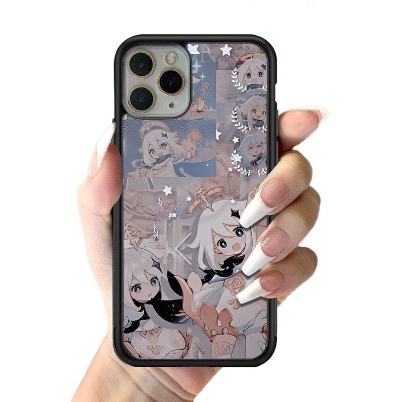 Genshin Impact Anime Phone Case Silikonové PC+TPU pouzdro pro iPhone 11 12 13 Pro Max 8 7 6 Plus X SE XR Hard Fundas