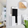 10pcs Wall Mount Phone Holder White Punch Free Wall Mobile Phones Charging Stand Lazy Sticky Remote Control Storage Box