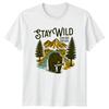 Stay Wild Explore Nature Bear Animal Mens T-Shirt Womens Tee Graphic Top