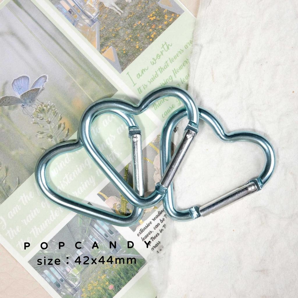 Heart-Shaped Colorful Backpack Keychain with Aluminum Alloy Snap Hook - Outdoor Carabiner Jewelry Pendant