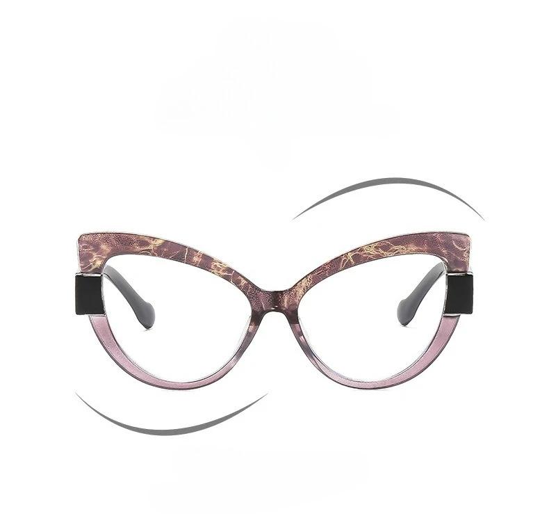 1 Stück Modische Lesebrille mit Kontrastfarben und Katzenaugen, Lässige und vielseitige Blaulichtfilterbrille