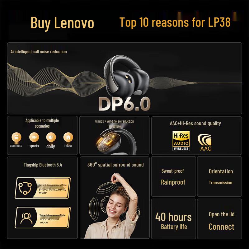 Lenovo Wireless Bluetooth Earbuds