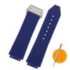 For Hublot BIG BANG Black Blue white Silicone Rubber Strap With men Butterfly Buckle Watchband Accessories 26*19mm Free tools