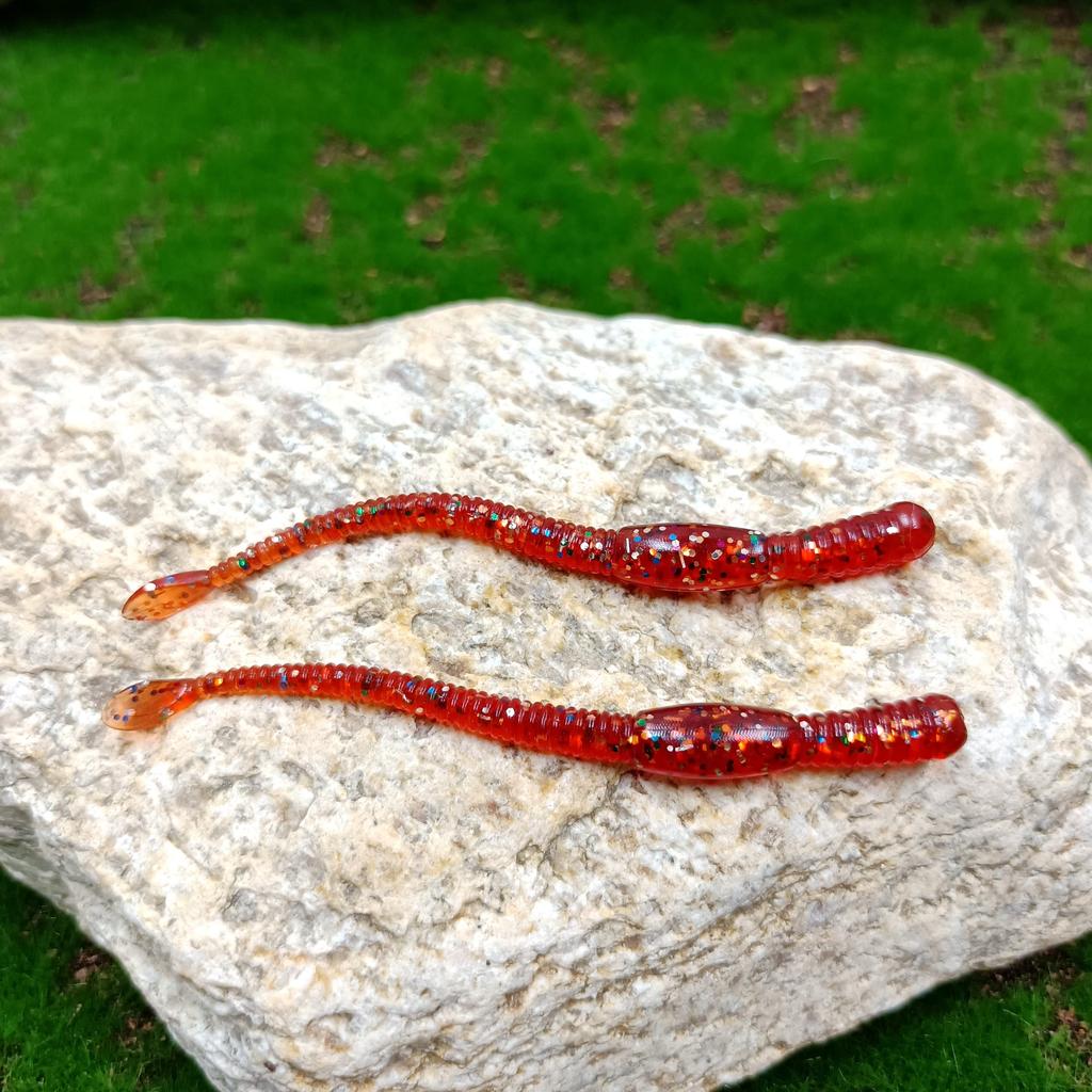 DUODUOYU 8PCS Simulation earthworm Fishing Lures 1.1g/70mm Noodle Worm PVC Artificial Lures Soft Bait Diving Fishing Tackle