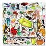 50 Insect Cartoon Stickers: Dragonfly, Guka, DIY, Waterproof for Journal, Skateboard, Phone Case, Suitcase