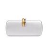 Borsa da sera di lusso firmata da donna, pochette rigida a forma di scatola, impreziosita da anello metallico, borsa a tracolla con catena, borsa a tracolla
