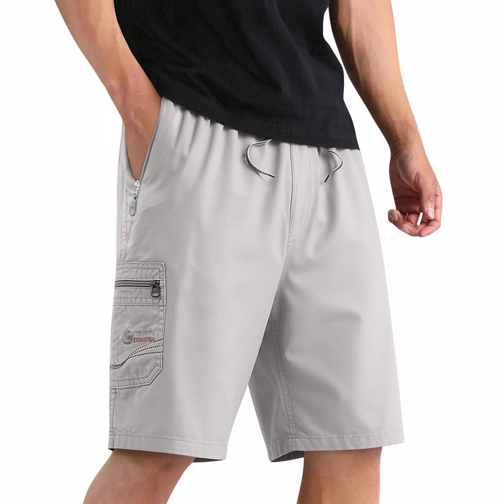 Pantaloncini Cargo Estivi Leggeri da Uomo Multi Tasche Casual da Lavoro Coulisse Vita Elastica Pantaloncini Sportivi da Esterno
