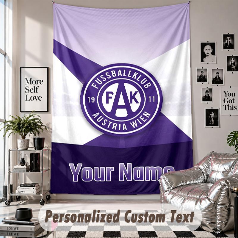 Custom Tapestry Wall Hanging, Austria Wien FC Personalized Name Text Home Wall Decor