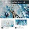 Funny Cat Riding Whale Printed Shower Curtain Ocean Wave Anime Artwork For Kids Bathroom Decor