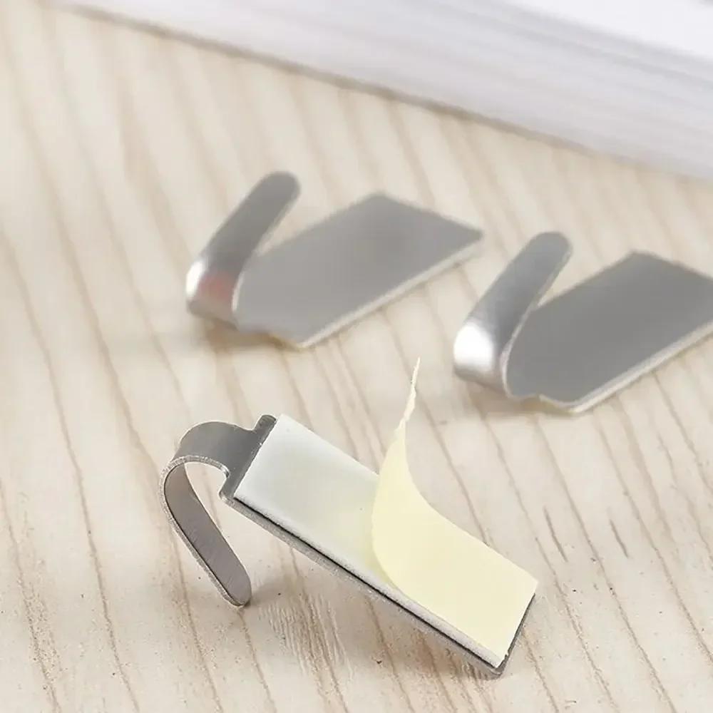 1/6PCS Kitchen Bathroom Wall Hanger Hook Small Stainless Steel Bathroom Organizer Multi-purpose Self Adhesive Towel Rack Hanger