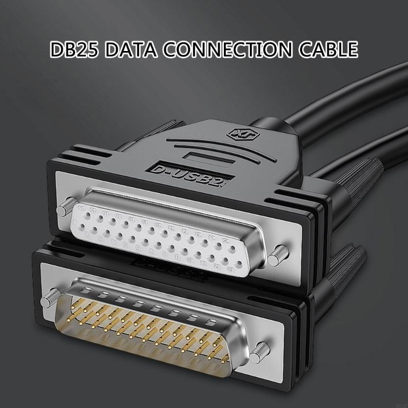 95AF DB25 Extension Cable 25Pin Male/Female Connectors Wire Line 26AWG Stable Data Transfer for Printers Aviation