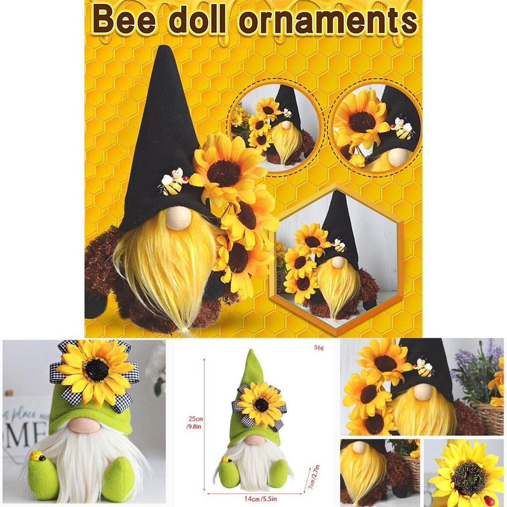Adorable Gnome Sunflower Doll Plush Ornament For Desktop Decor And Gifts