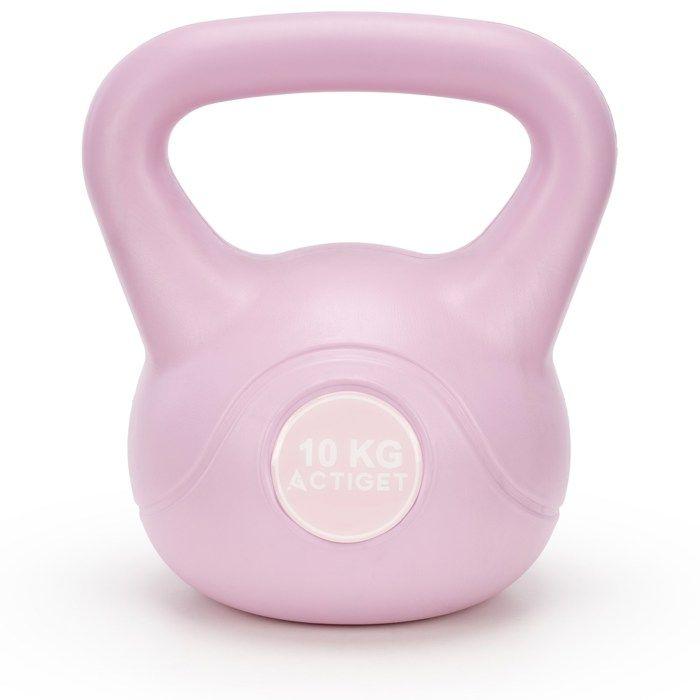 Springos Actiget Kettlebell Voor Oefeningen, Halter 10 Kg, Abs Trainingskettlebell, Roze Bal