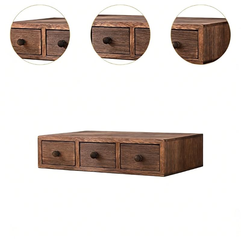 Natural Wood Desk Organizers With Spacious Compartments For Stationery And Cosmetics