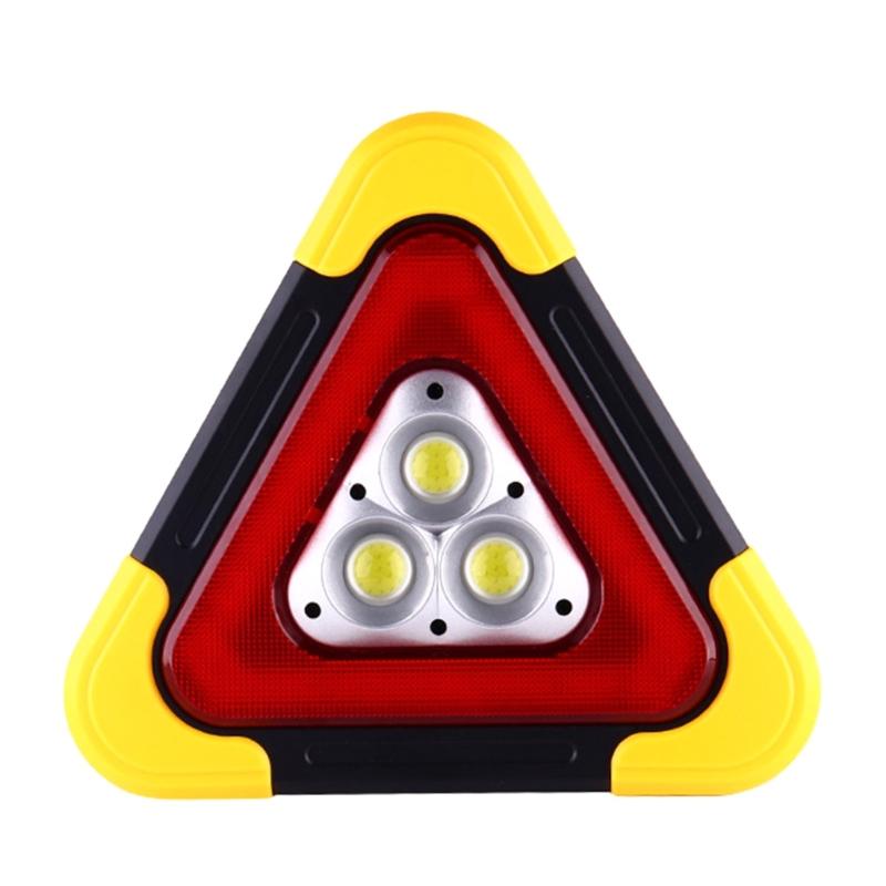 Collapsible Emergency Light Up Triangular Signal Hazard Indicator For Vehicle Safety In Night And Bad Weather Conditions