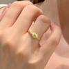 Heartshaped Fashionable Yellow Sugar Ring With Stunning Sparkle For Women Modern