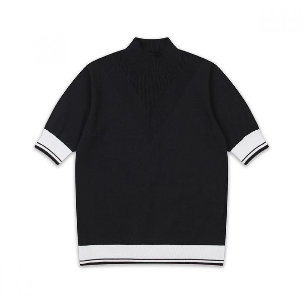 

Onoff Women S High Neck Short Sleeve Knit Of2712la Black BLACK/34