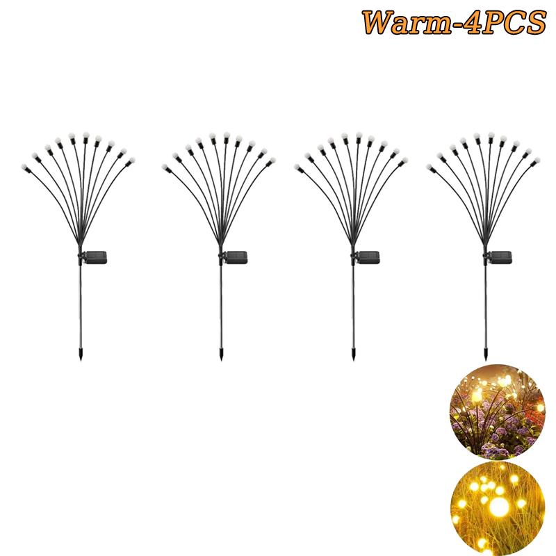 6/8/10 LED Solar Garden Lights Powered Firefly Lights Outdoor Garden Decoration Landscape Lights Firework Firefly Lawn Lamps
