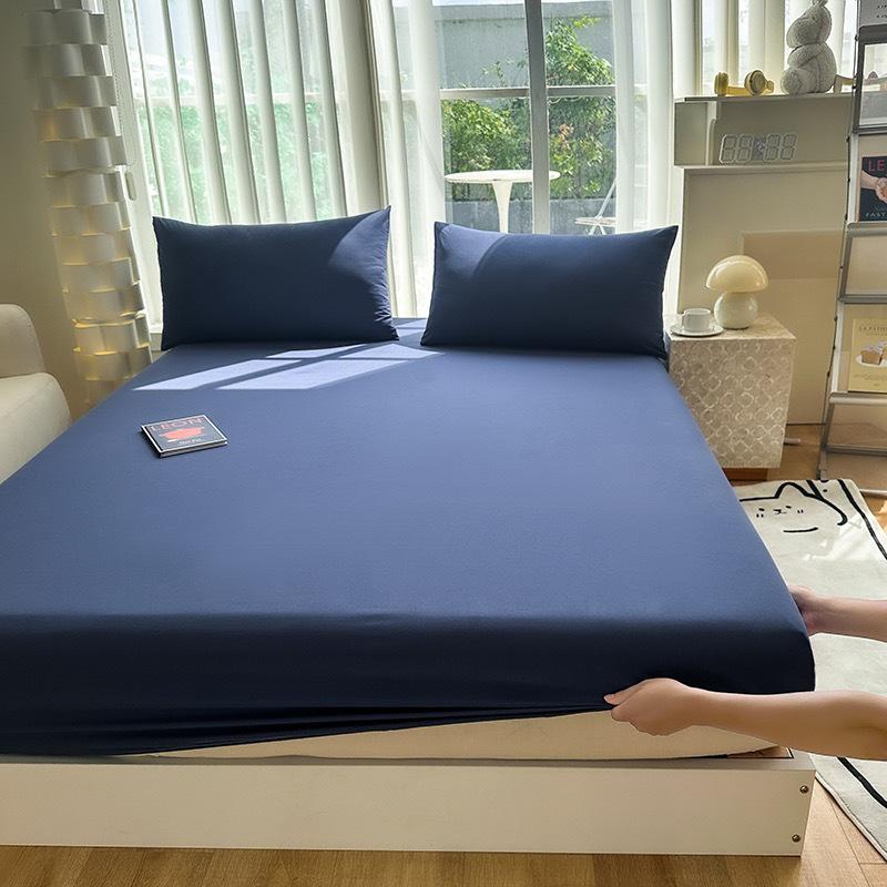 

Плоткая однотонная простыня на резинке из стиранного хлопка класса А: Класс «Мать и дитя», Летнее покрывало, 60 нитей, Имитация чистого хлопка 90x200 cm - Fitted Sheet + 1 Pillowcase