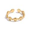 Yhpup Open Adjustable Ocean Style Stainless Steel Metal Shell Ring for Women Summer Minimalist Popular Beach Jewelry Wholesale