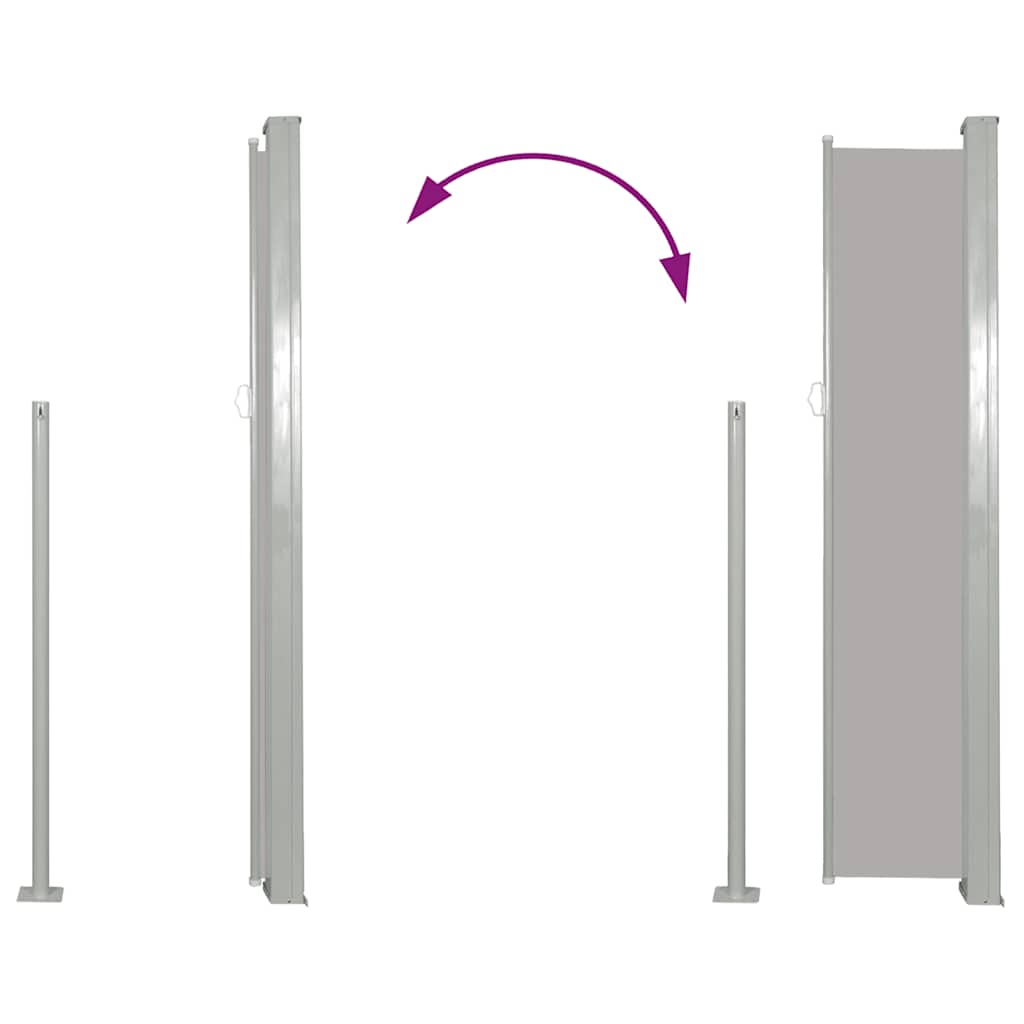 Retractable Side Awning 120 x 300 cm Grey