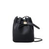 Women's Bag Lychee Pattern Bucket Type Pumping Belt Lock Cylinder Shoulder Bag, Summer and Autumn New Crossbody Small Bag Tide