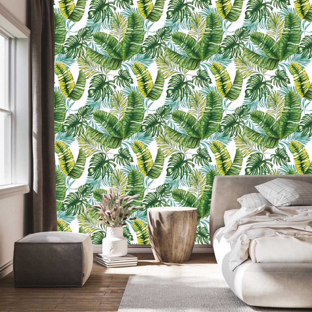 Tropical Leaves Jungle Wallpaper for Living Room and Bedroom 50x1000