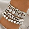 Set di Braccialetti a Catena Ossa di Serpente in Metallo Retrò con Chiusura OT per Donna - Stile Hip Hop Europeo e Americano