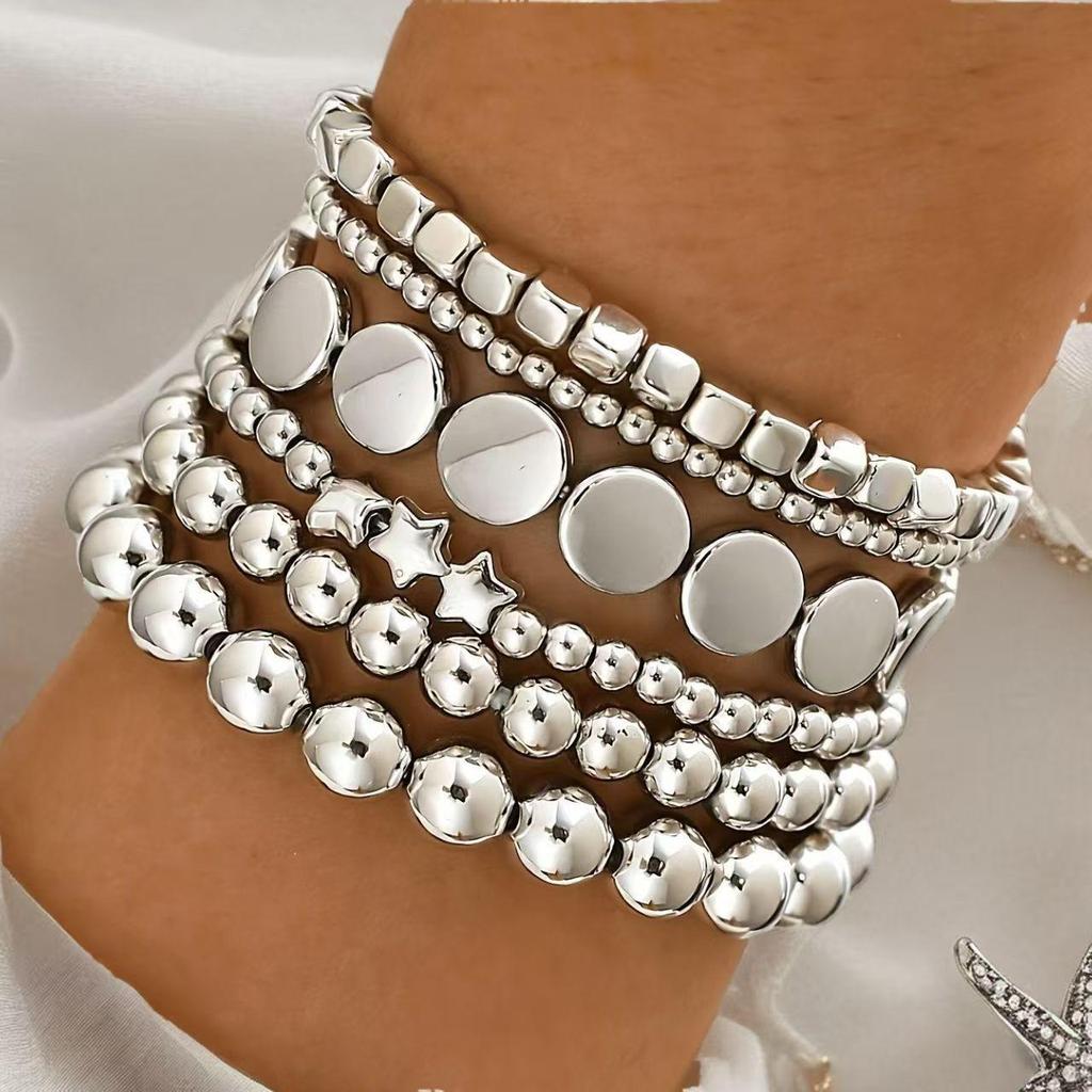 Set di Braccialetti a Catena Ossa di Serpente in Metallo Retrò con Chiusura OT per Donna - Stile Hip Hop Europeo e Americano
