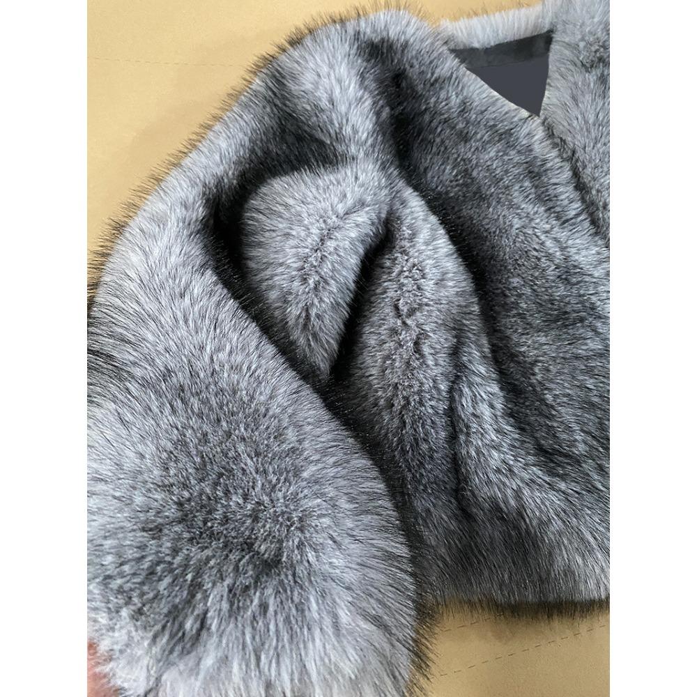 Fur Premium Imitation Fox Fur Environmentally Friendly Fur Coat Autumn and Winter V-neck Simple Women's Fur Coat
