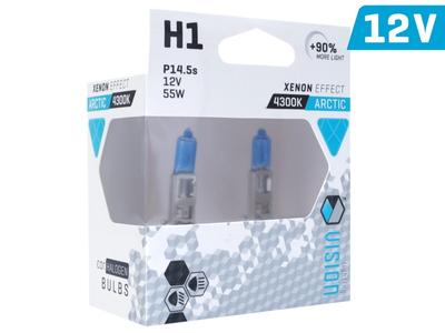 VISION Arctic White Bulbs H1 12V 55W P14.5s U E4 +90%, 2 Pcs.