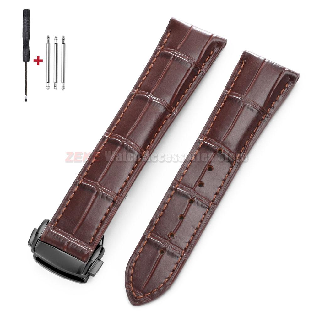 For Omega Seamster Watch Premium Leather Watch Strap 19mm 20mm 21mm 22mm Solid Steel Deployant Clasp Bamboo Cowhide Watch Bands