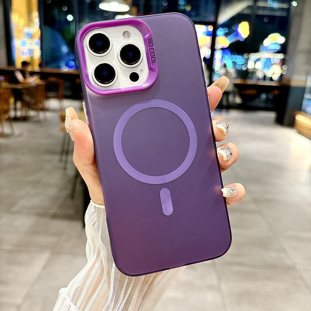 Matt Colorful Sliver Magnetic Phone Case for iPhone 11 12 13 14 15 16 Samsung S20FE S21 S22 S23 S24 S25 TPU Myk silikon Støtsikkert hardt bakdeksel