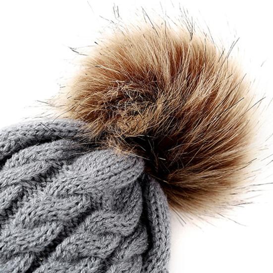 3Pcs/Set Kids Hat Scarf Glove Set Plush Ball Decor Twist Texture Thickened Warm Brimless Hat Long Scarf Touch Screen Gloves Set