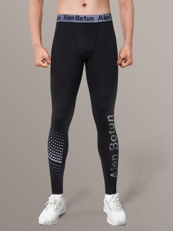 Men's Fleece-Lined Winter Leggings: Warm, High-Elastic Sports Tights for Running, Basketball, Yoga, and Fitness.