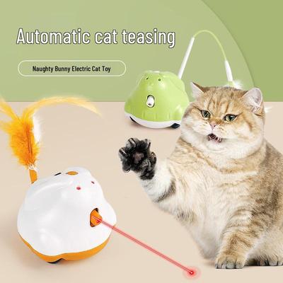 Electric Cat Toy: Automatic Feather Teaser & Infrared Turntable with Cat Ball