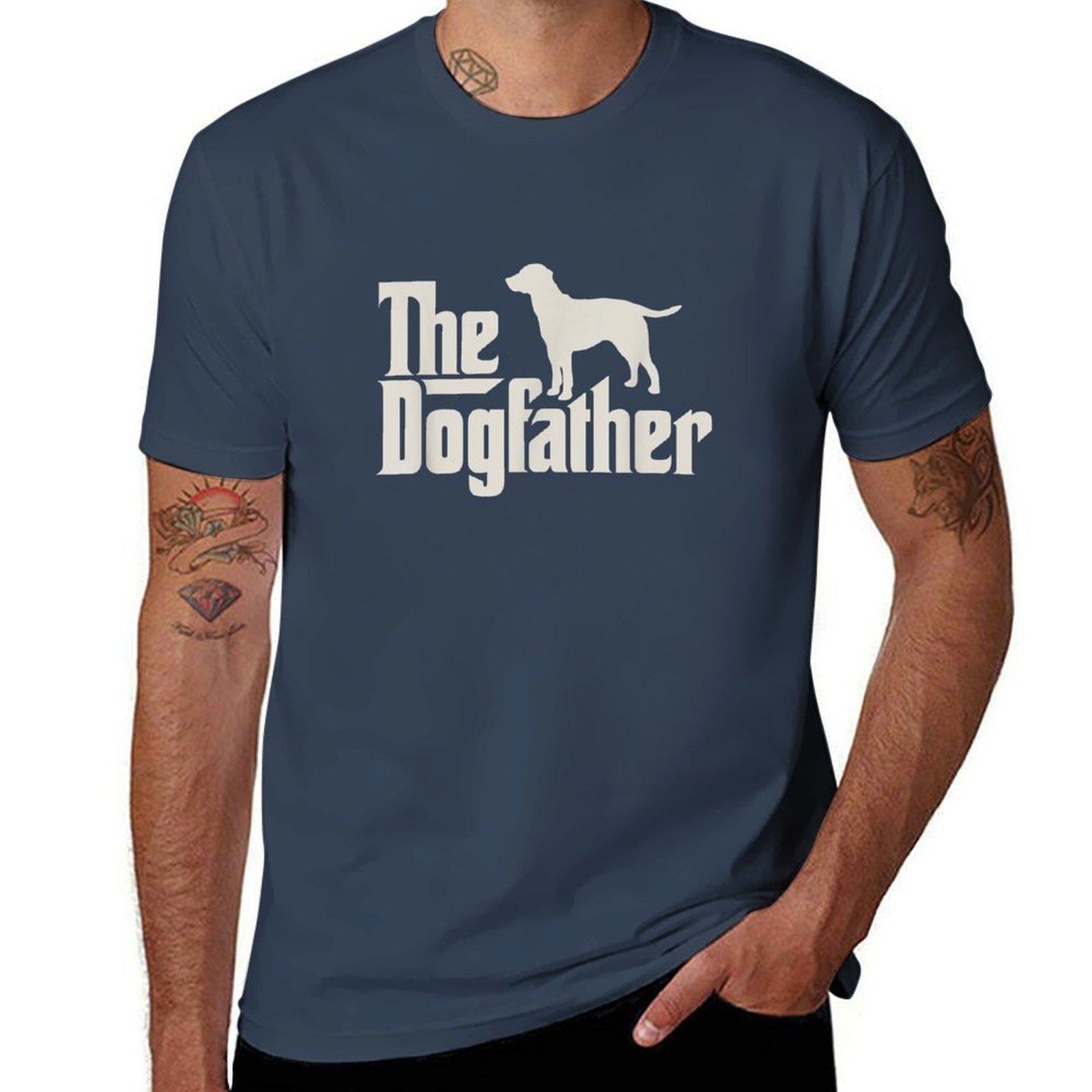 The Dogfather Labrador Funny Dog Owner Shirt TShirt All Match Basic Short Sleeve Top S