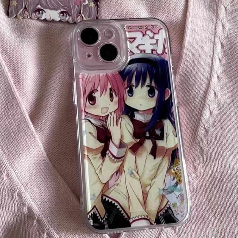 Japanese Cute Anime Girl iPhone Case For iPhone 17 16 15 14 13 12 11Pro Max XR XS MAX 7 8 PLUS MINI INS Silicone Rubber Cover