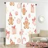 2pcs,Curtains Cute Christmas Ginger Cookie Modern Print Curtains Machine Washable Fabric Curtains Decorations Outdoor Perfect
