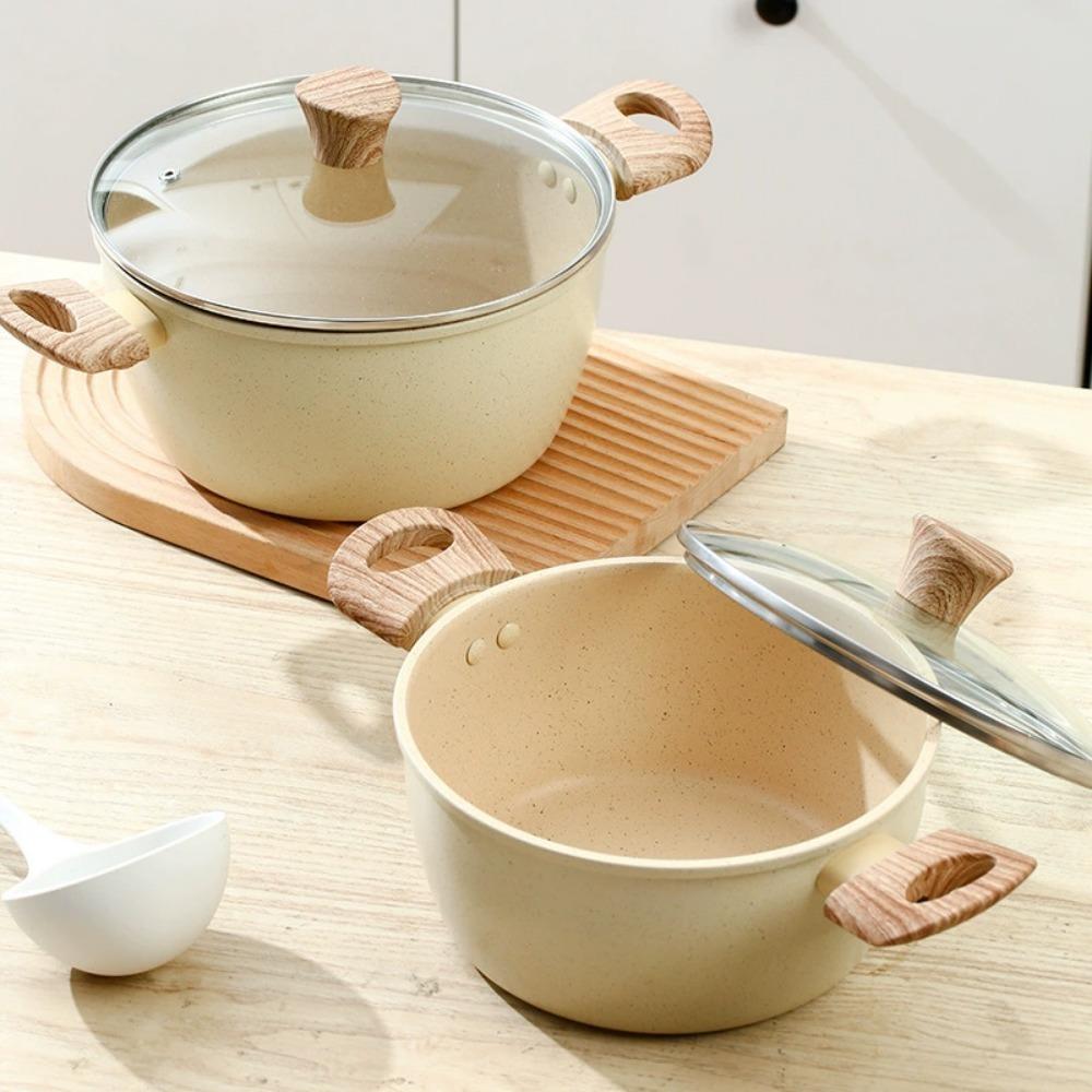 Nonstick Stock Pot Cooking Pot Aluminum, Soup Pot with Lid Non Stick Pot with Stay-cool Handle Non-Toxic Healthy Cooking