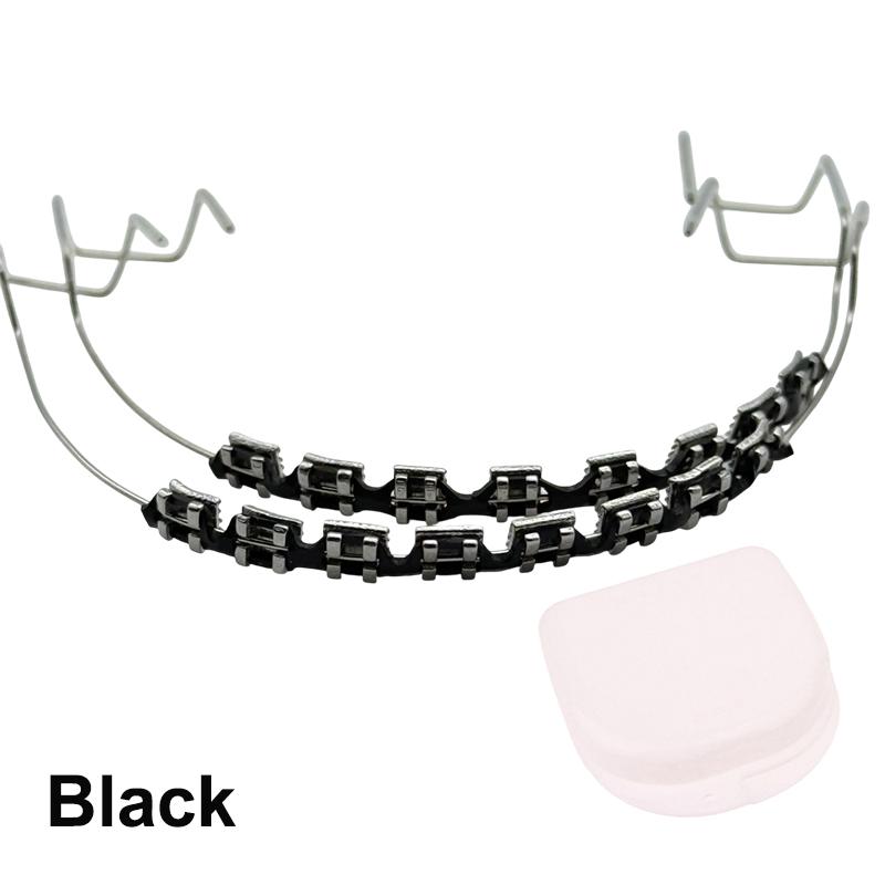 1 Pair Dentistry Brackets Braces With Hook Dental Decoration Accessories Metal Wires Colorful Orthodontic Ligature Ties With Box