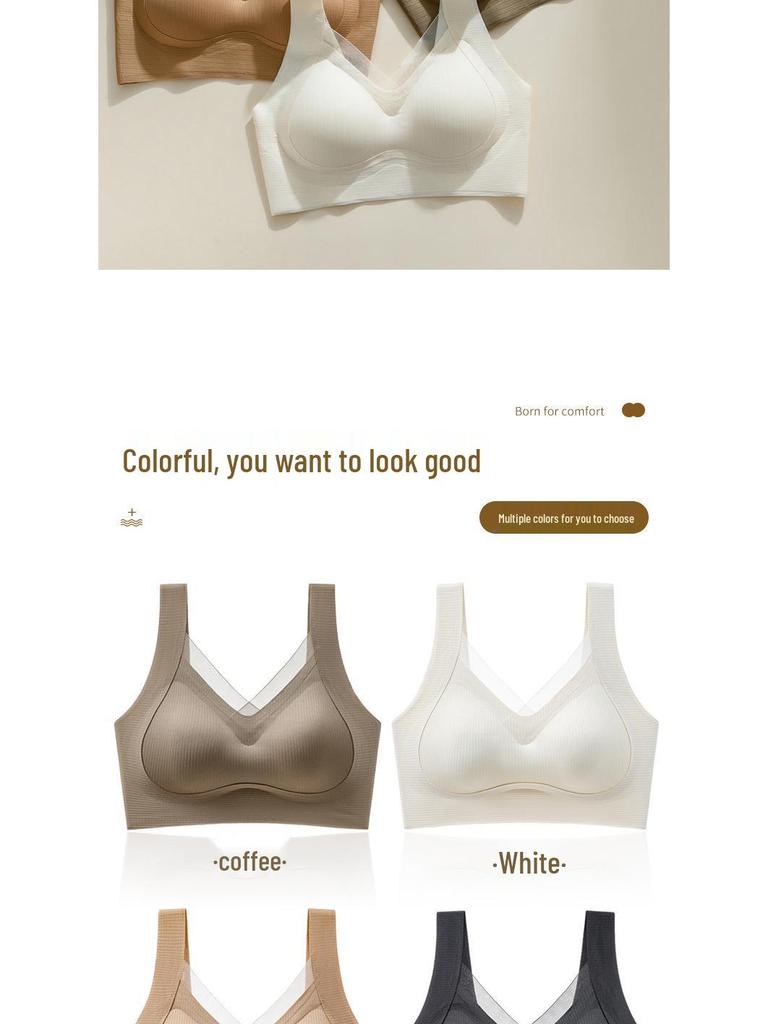 Wire-Free Women's Bra: Anti-Gravity, Seamless, Back-Smoothing, Anti-Sagging, Mesh Lift Sports Vest