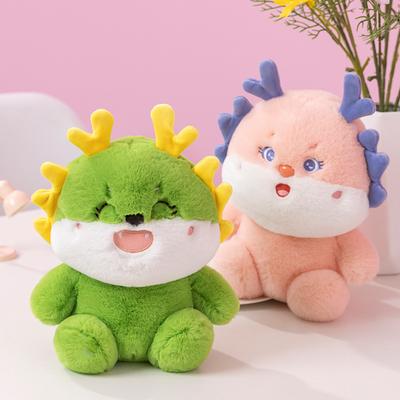 Novo brinquedo descompactado, lindo dragãozinho, enfeites de mesa, boneca fofa de desenho animado, pelúcia, presente de feriado