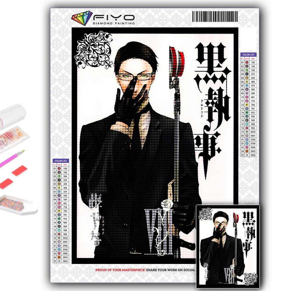 5D Diy Diamond Painting Anime Black Butler Cross Stitch Full Diamond Embroidery Mosaic
