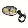 2pcs Black 360° Adjustable Bicycle Rearview Mirror with Wide Angle Lens - Durable PVC, Universal Fit for Road & Mountain Bikes.