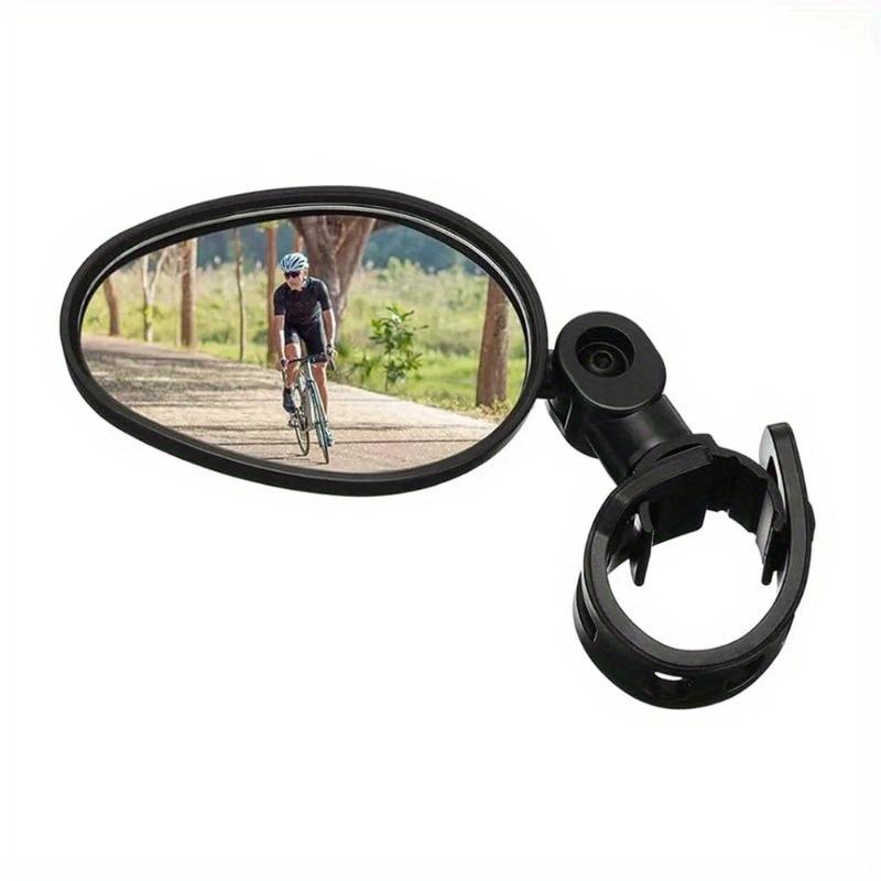 2pcs Black 360° Adjustable Bicycle Rearview Mirror with Wide Angle Lens - Durable PVC, Universal Fit for Road & Mountain Bikes.