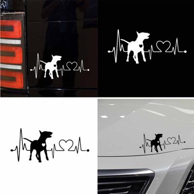 Bull Terrier Hund Elektrokardiogramm Auto Körper Fenster Aufkleber Aufkleber Dekoration