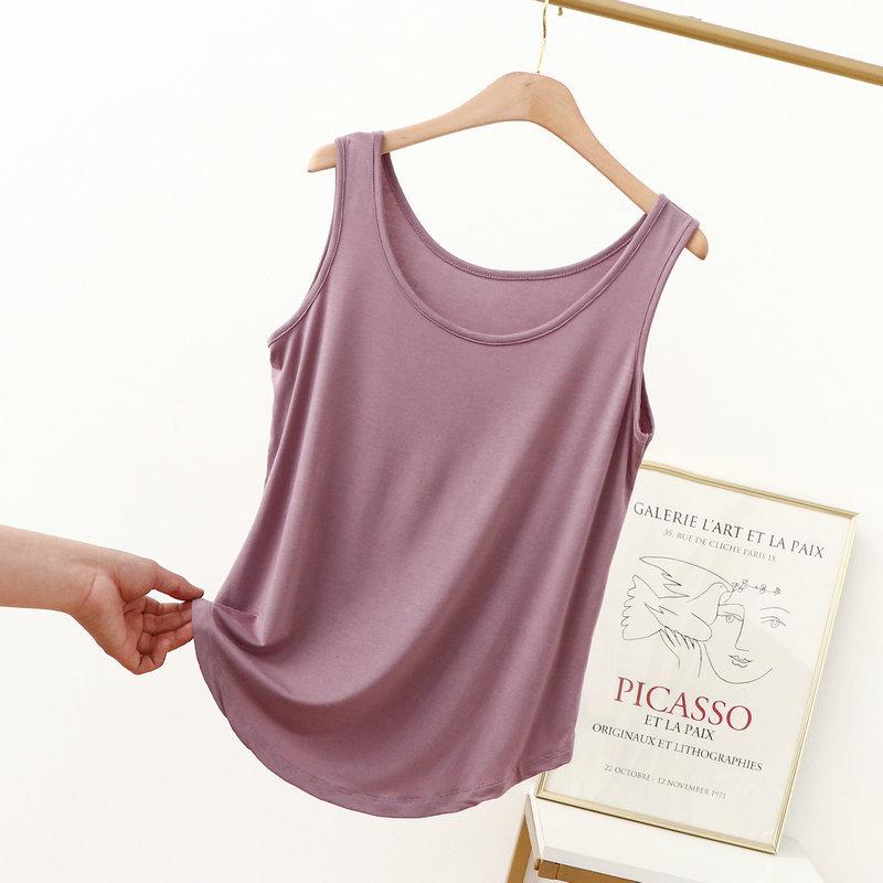 XL to 6XL Modal O-Neck Tank tops Summer women's camisole Thin Loose Sleeveless T-shirt Solid color Tee Top Large size