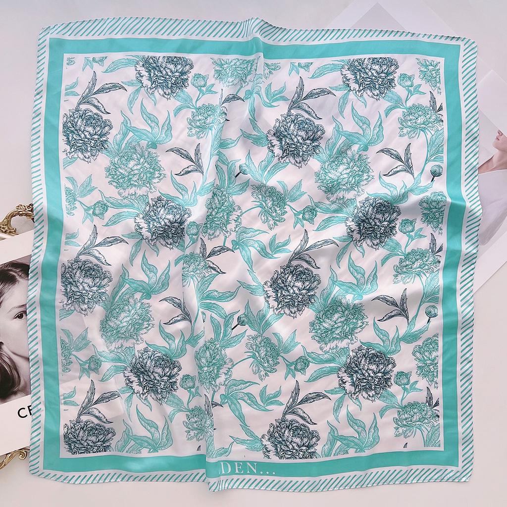 1116 spring new literary and artistic small square scarf women's versatile decoration matching shirt fashion high-end simulation silk scarf